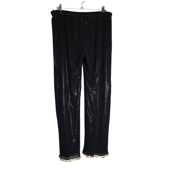 Vivienne Tam 90s Sheer Mesh Pants Black Gold Beaded Sequin Size 2 Archival Rare - Picture 4 of 9
